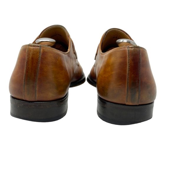 Magnanni Marco II Monk Strap Brown Spanish Leather Square Toe Shoes - Size 10.5